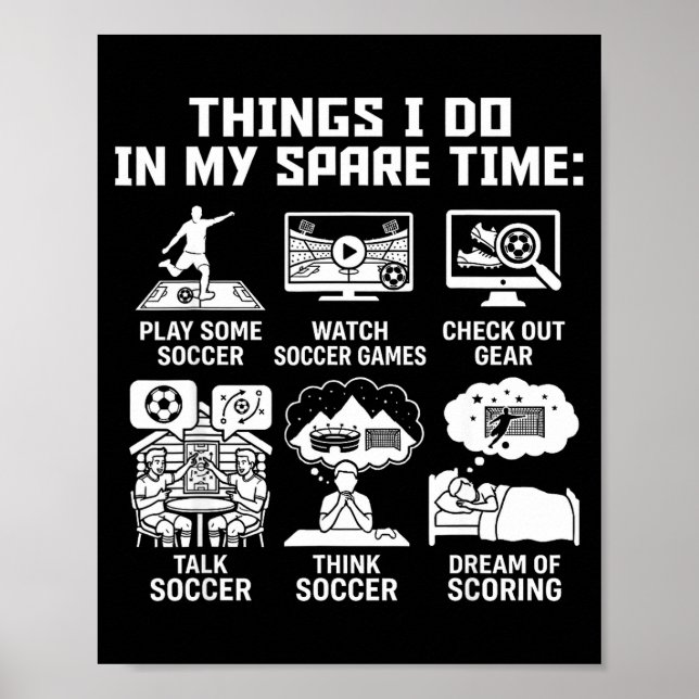 Affiche Choses que je fais pendant mon temps libre Footbal (Devant)