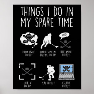 Affiche Choses que je fais pendant mon temps libre Hockey