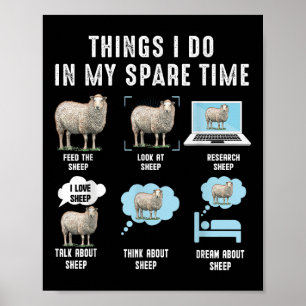 Affiche Choses que je fais pendant mon temps libre Moutons
