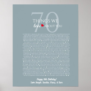 Affiche choses que nous aimons chez vous 70, 60, 50, affic