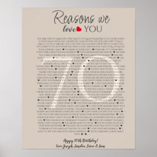 Affiche choses que nous aimons chez vous 70, 60, 50, affic