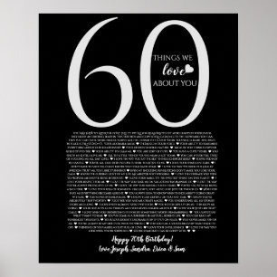 Affiche choses que nous aimons chez vous 90,80 70, 60, 50,