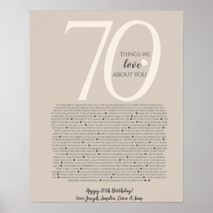 Affiche choses que nous aimons chez vous 90,80 70, 60, 50,