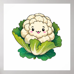 Affiche Chou-fleur Kawaii