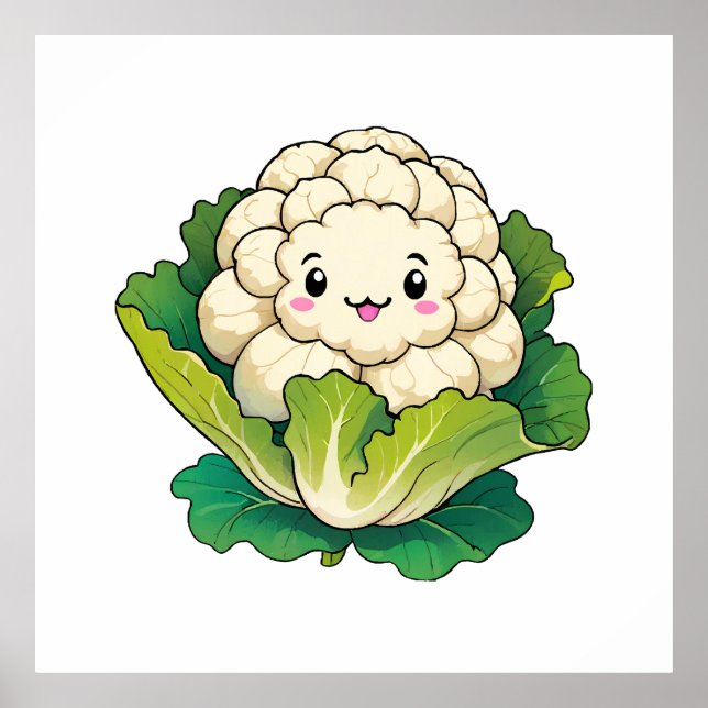 Affiche Chou-fleur Kawaii (Devant)