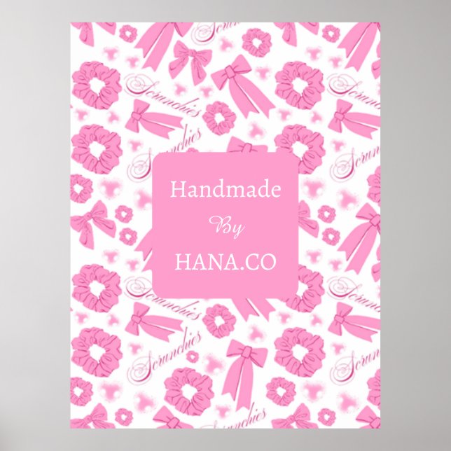 Affiche Chouchous Rose Fille Motif Accessoire de Cheveux M (Devant)