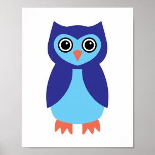 Affiche Chouette bleue