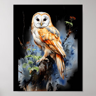 Affiche Chouette cadeau Chouette effraie Nature réaliste F