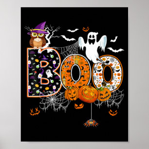 Affiche Chouette de citrouille fantôme Halloween Hommes Fe
