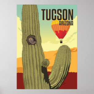 Affiche Chouette elfe 28 po x 20 en Saguaro - Tucson, Ariz