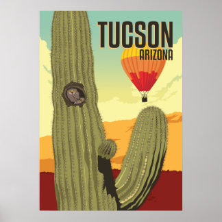 Affiche Chouette elfe 28 po x 20 en Saguaro - Tucson, Ariz