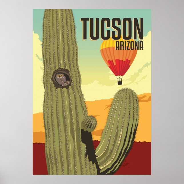 Affiche Chouette elfe 28 po x 20 en Saguaro - Tucson, Ariz (Devant)