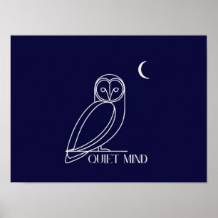 Affiche Chouette esprit calme – Conception minimaliste de