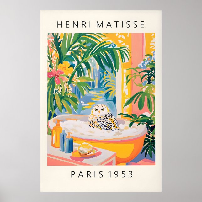 Affiche Chouette harfang dans l'imprimé d'art de salle de  (Devant)