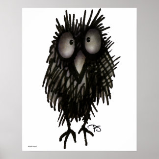 Affiche Chouette nocturne drôle