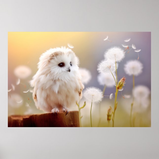 Affiche Chouette Oiseau sauvage Animal Tranquille Pacifiqu (Devant)