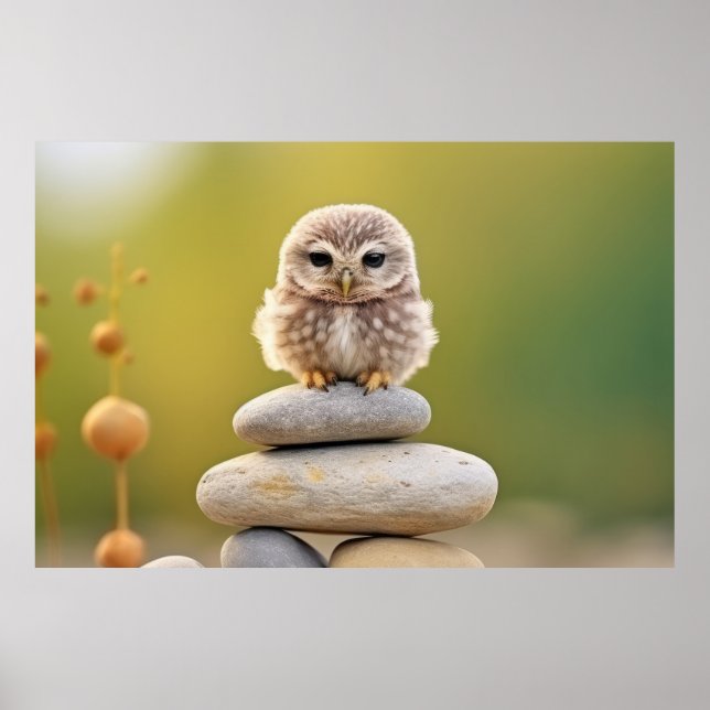 Affiche Chouette Oiseau sauvage Animal Tranquille Pacifiqu (Devant)