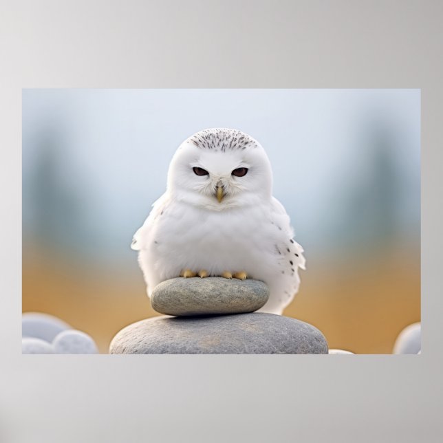 Affiche Chouette Oiseau sauvage Animal Tranquille Pacifiqu (Devant)