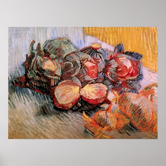 Affiche Choux rouges et oignons par Vincent van Gogh (Devant)
