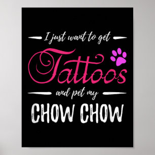 Affiche Chow Chow Amoureux des chiens Tattoo Chemise Drôle