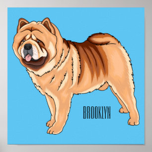 Affiche Chow Chow dog cartoon