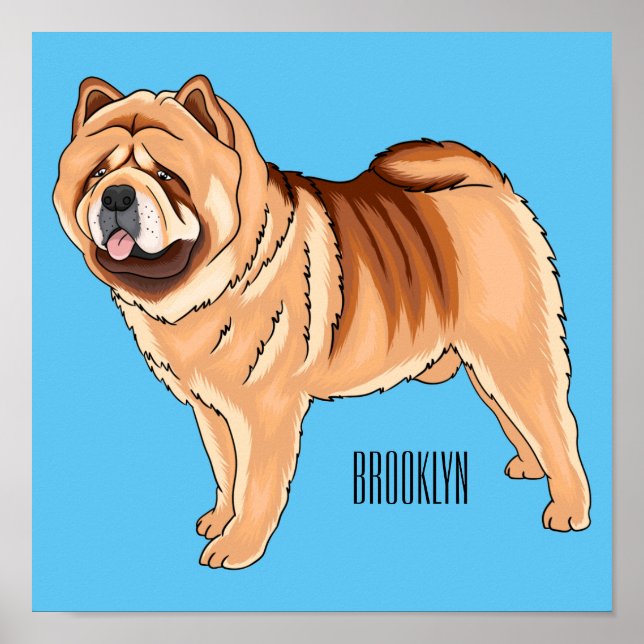 Affiche Chow Chow dog cartoon (Devant)