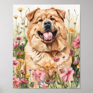 Affiche Chow Chow Dog Portrait Wall Art Imprimer Poste