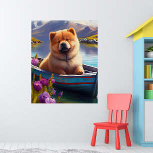 Affiche Chow Chow sur une pagaie : une aventure Pittoresqu