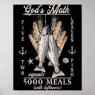 Affiche Chrétien 2 Poissons 5 Breads 5000 Contre _2 