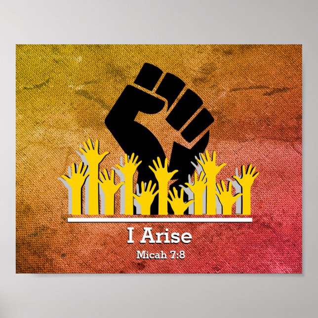 Affiche Chrétien élégant I ARISE Micah 7:8 Motivationnel (Devant)