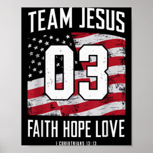 Affiche Chrétien - Équipe Jésus 03 Foi Espérance Amour