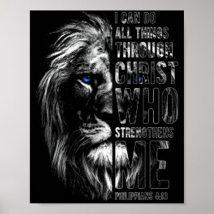 Affiche Chrétien Je peux faire toutes choses par le lion d
