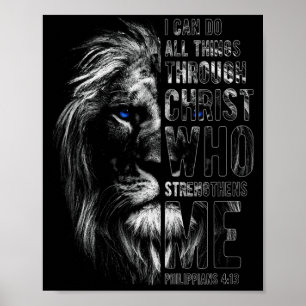 Affiche Chrétien Je peux faire toutes choses par le lion d