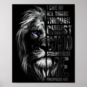 Affiche Chrétien Je peux faire toutes choses par le lion d