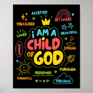 Affiche Chrétien Je Suis Un Enfant De Dieu Jésus Foi Enfan