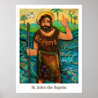 Affiche chrétienne de Saint Jean Baptiste