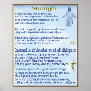 affiche chrétienne d'écriture sainte de strengh