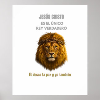Affiche Chrétienne Lion de Juda Jésus Roi Véritabl