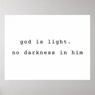 Affiche chrétienne minimaliste Dieu est Lumière