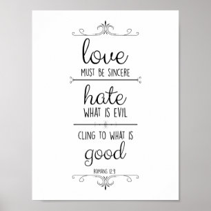 affiche chrétienne romains 12:9 l'amour doit être 