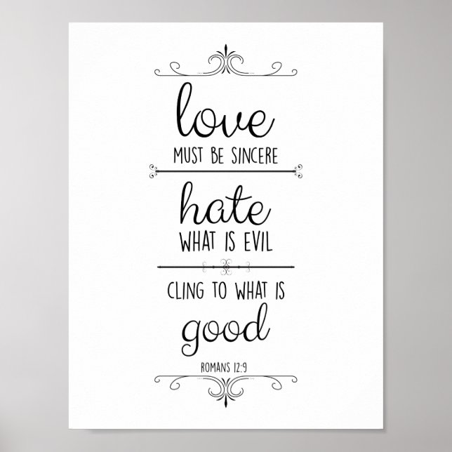 affiche chrétienne romains 12:9 l'amour doit être  (Devant)