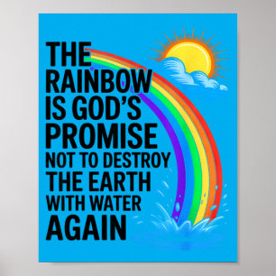 Affiche Chrétiens Biblique Religieux L'arc-en-ciel Est Die