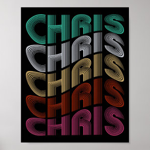 Affiche Chris D groovy Nom J'aime Chris Mème 70,80