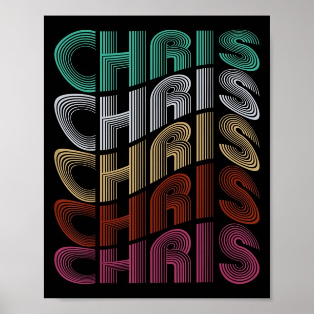 Affiche Chris D groovy Nom J'aime Chris Mème 70,80  (Devant)