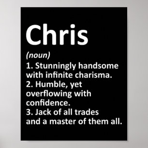 Affiche Chris Définition Nom personnalisé Amusant Annivers