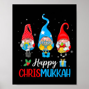 Affiche Chrismukkah Gnomes Joyeux Noël Et Joyeux Hanuk