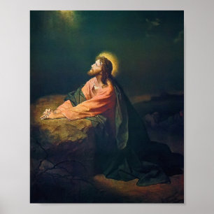 Affiche Christ à Gethsémani Heinrich Hofmann Peinture