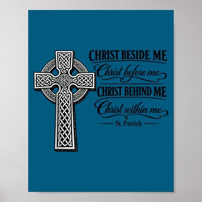 Affiche Christ à mes côtés – croix celtique de saint Patri (Devant)