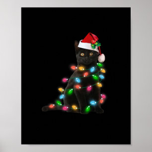 Affiche christ amoureux des chats noir noël léger drôle