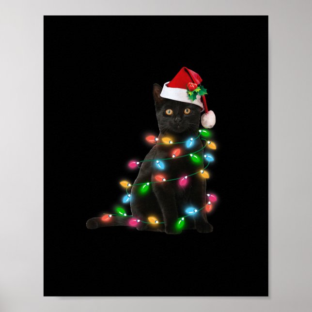 Affiche christ amoureux des chats noir noël léger drôle (Devant)